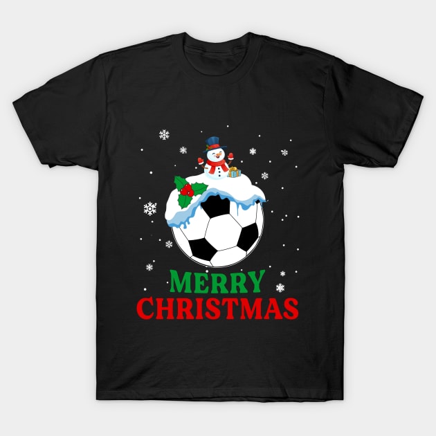 Merry Christmas Soccer Xmas Gift T-Shirt by Dunnhlpp